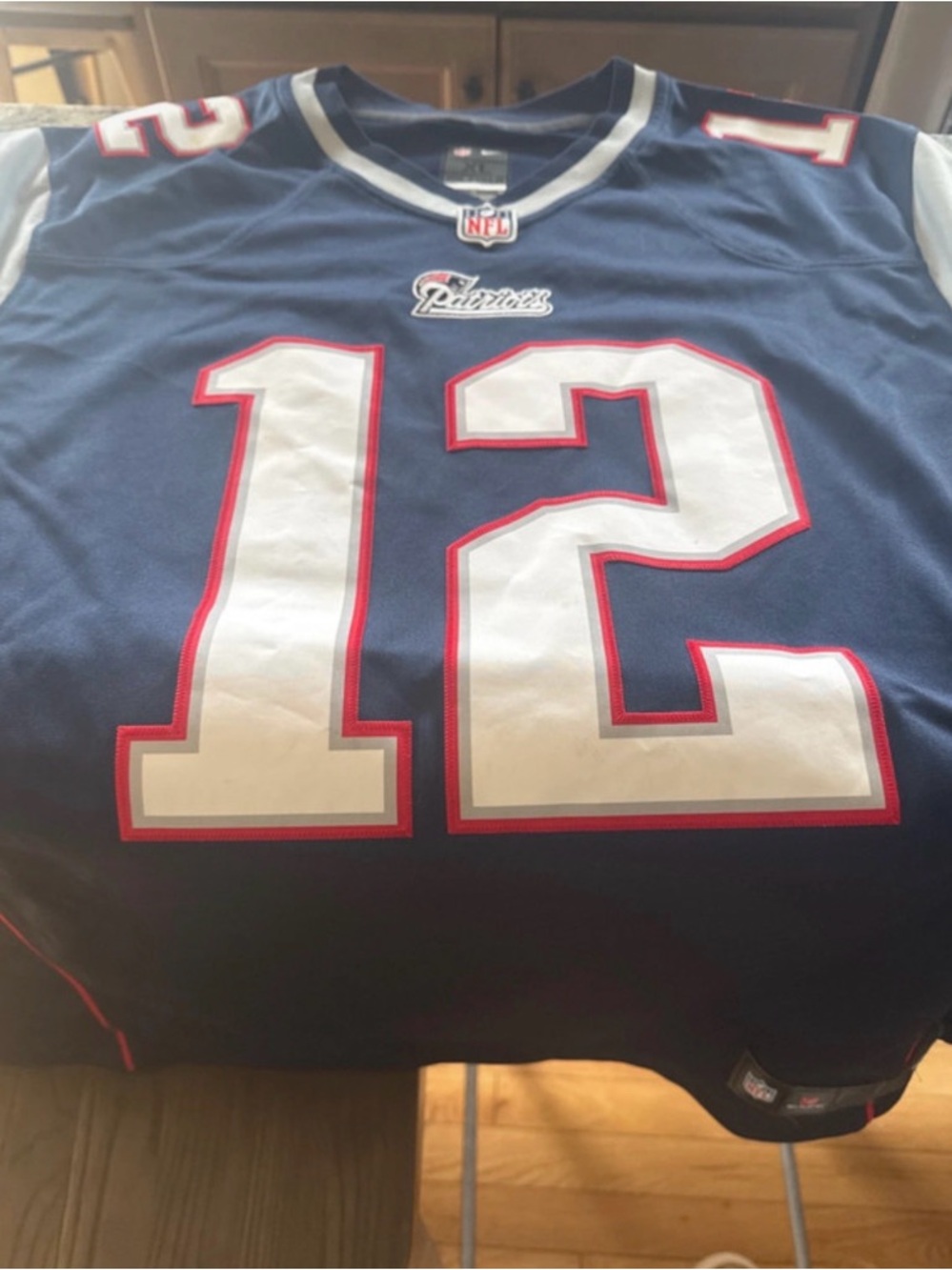 Nike Navy and White Football Jersey with NFL Shield